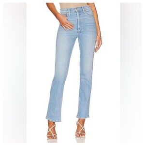 Mother Women’s The high waisted Rider skimp Distressed‎ knee jeans 25